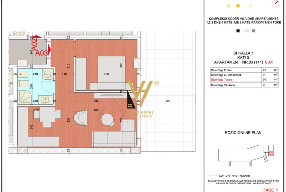 Himare, shitet apartament 1+1+Ballkon Kati 0, 56 m² 140.000 € (POTAM, HIMARE)
