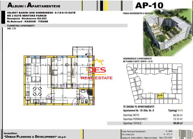 Tirane, shitet 99 m² 79.680 Euro