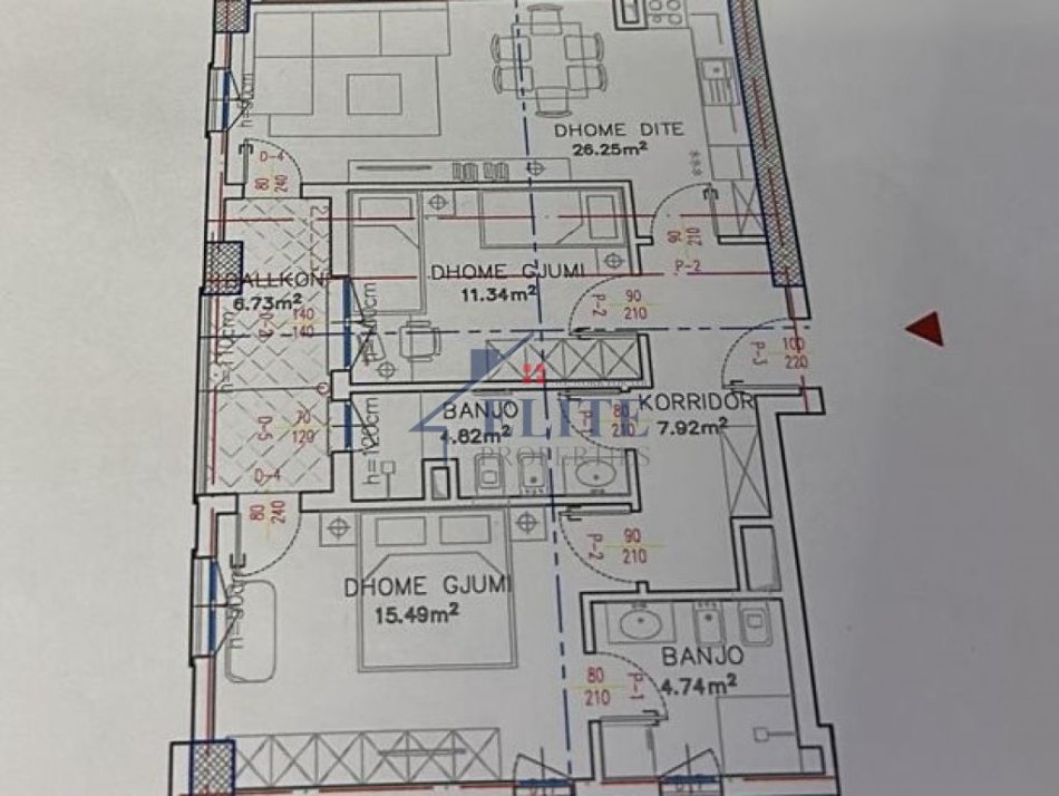 Tirane, shitet apartament 2+1+Ballkon Kati 6, 92 m² 183.880 € (Kompleksi Guce)