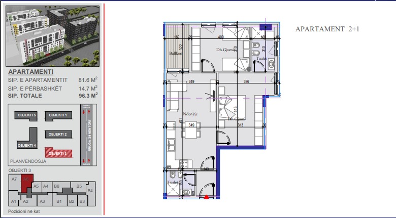 Apartament 2+1 për Shitje, Tirana Entry