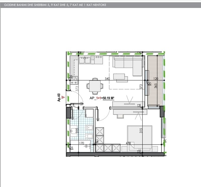 Tirane, shitet apartament 1+1+Ballkon Kati 3, 59 m² 45.000 € (Mehillaj Kamez)
