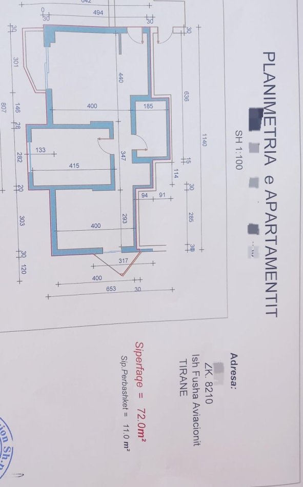 Shitet, Apartament 2+1, Fusha e Aviacionit