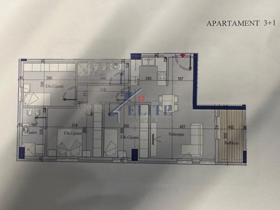 Tirane, shitet apartament 3+1+Ballkon Kati 7, 116 m² 133.400 € (Tirana New Entry)