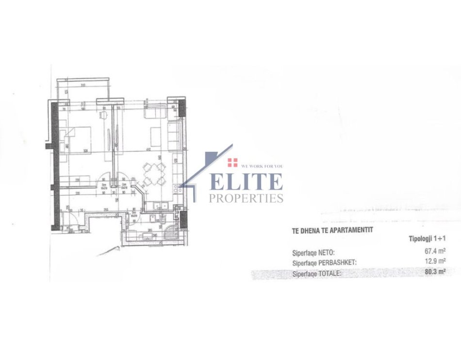 Tirane, shitet apartament 1+1+Ballkon Kati 3, 80 m² 100.378 € (Urban Gate)