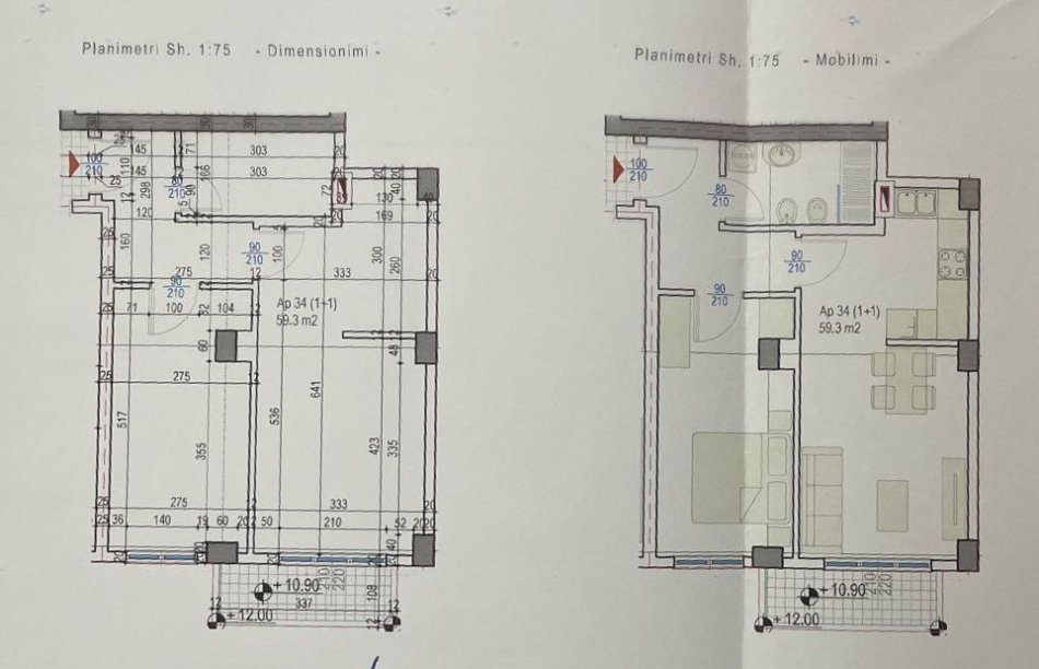 Tirane, jepet me qera apartament 1+1 Kati 4, 71 m² 212.700 € (Rruga e Kosovareve)