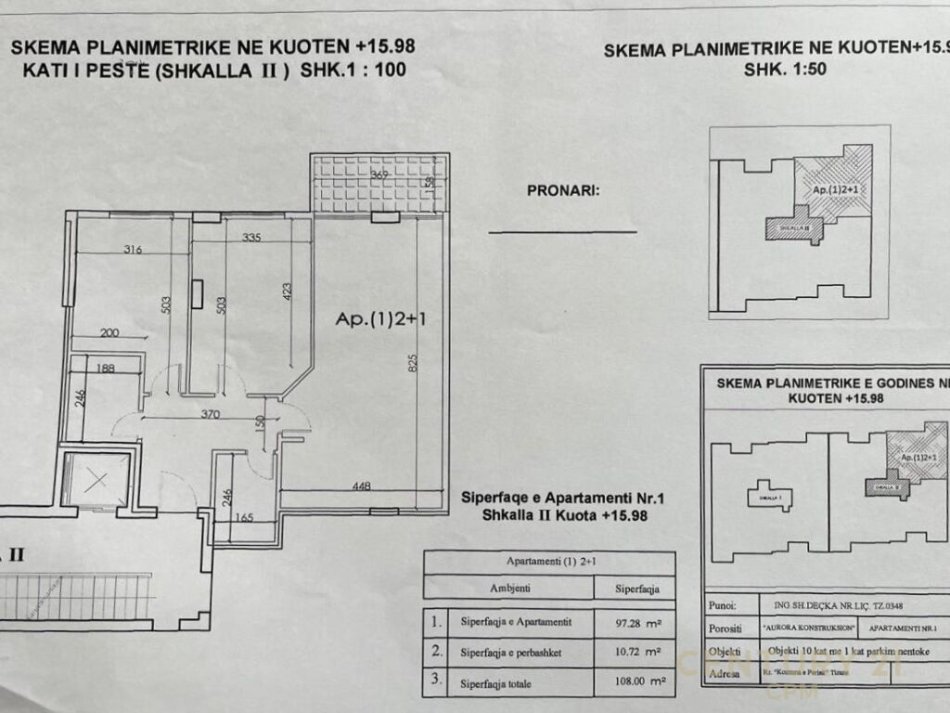Tirane, shitet apartament 2+1+Ballkon, Kati 5, 108 m² 220,000 € (Komuna e Parisit)