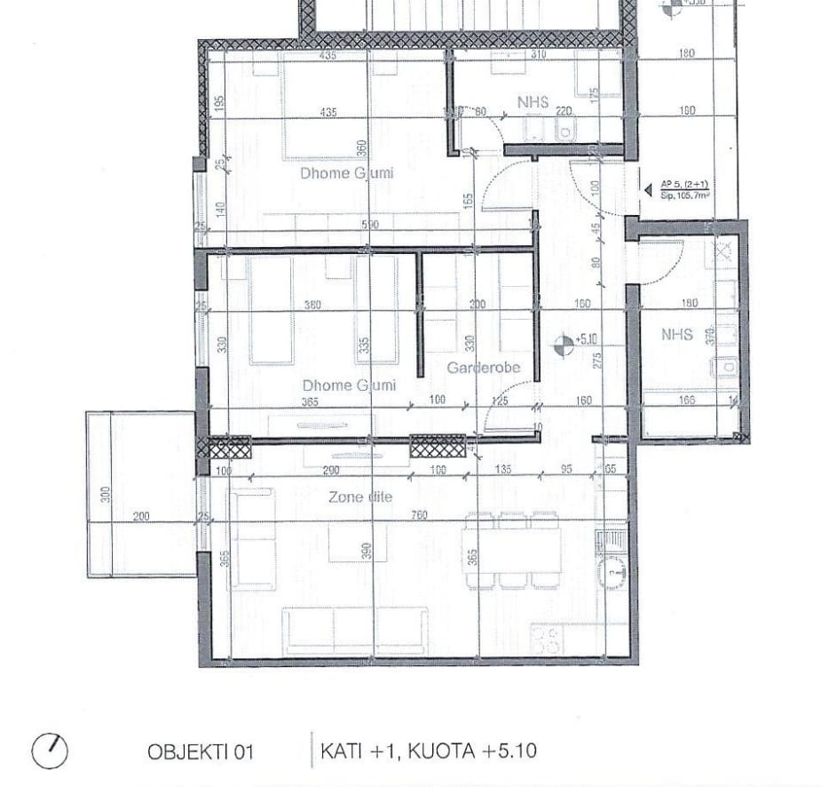 Apartament 2+1+2 në shitje, Porta Tirana e Re