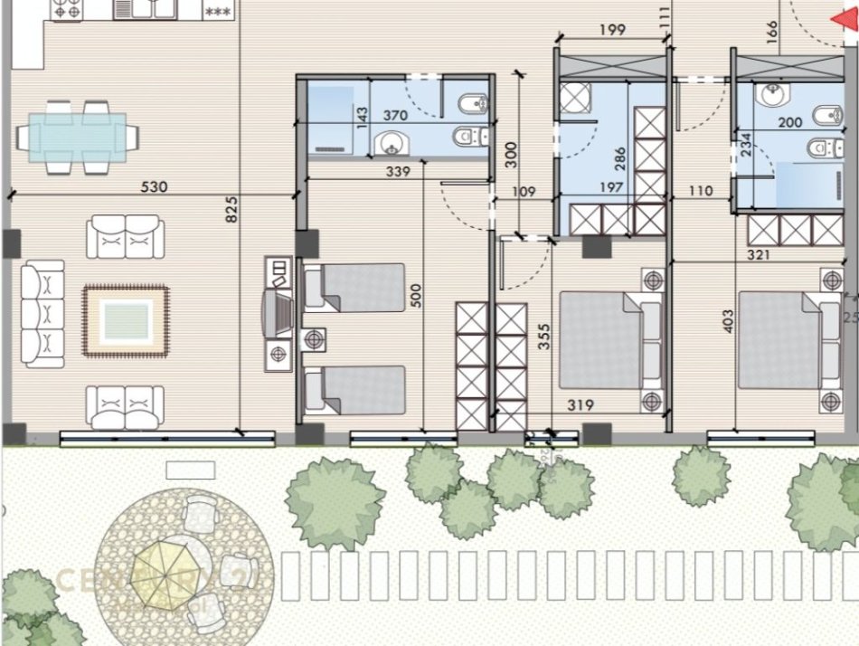 SHESIM APARTAMENT 3+1+2 ME OBORR, PRANE TEGUT!