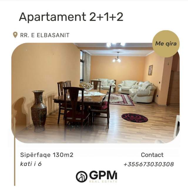 Tirane, jepet me qera apartament 2+1 +2  Kati 6, 130 m² 700 Euro  tek Rruga e Elbasanit
