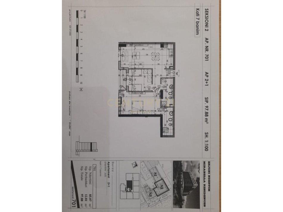 Tirane, jepet me qera apartament Kati 7, 98 m² 138,000 € 