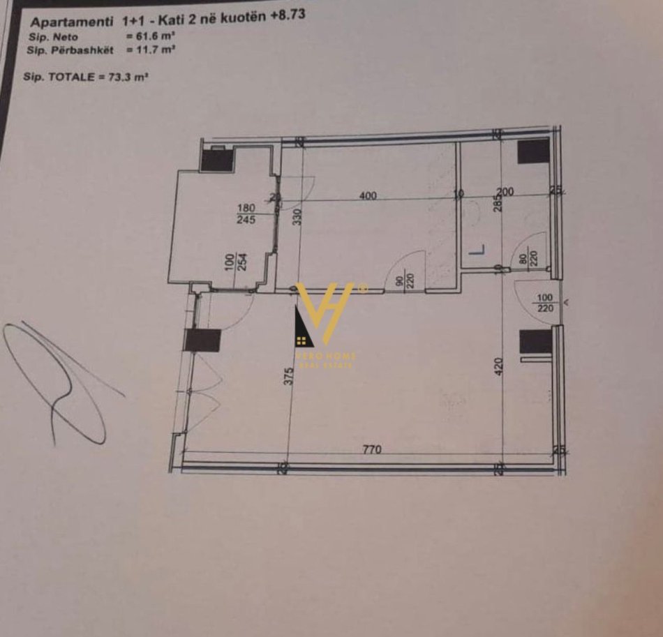 Tirane, shitet apartament 1+1+Ballkon Kati 2, 73 m²  113.615 € (LAPRAKE)