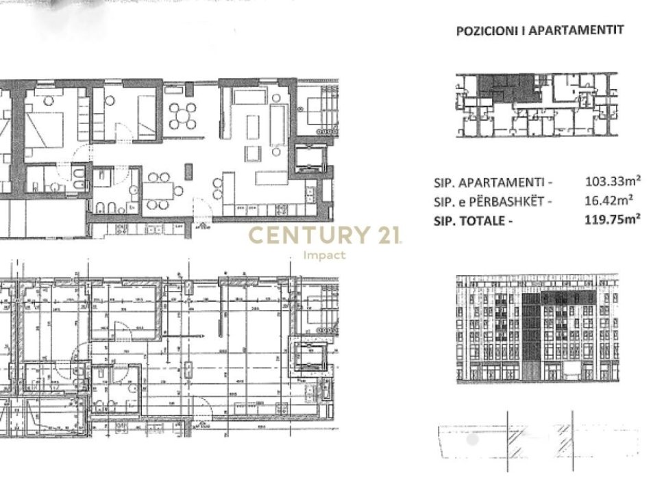 Tirane, shitet apartament 2+1 Kati 5, 120 m² 170.000 € (Rruga Dine Hoxha Tirana)