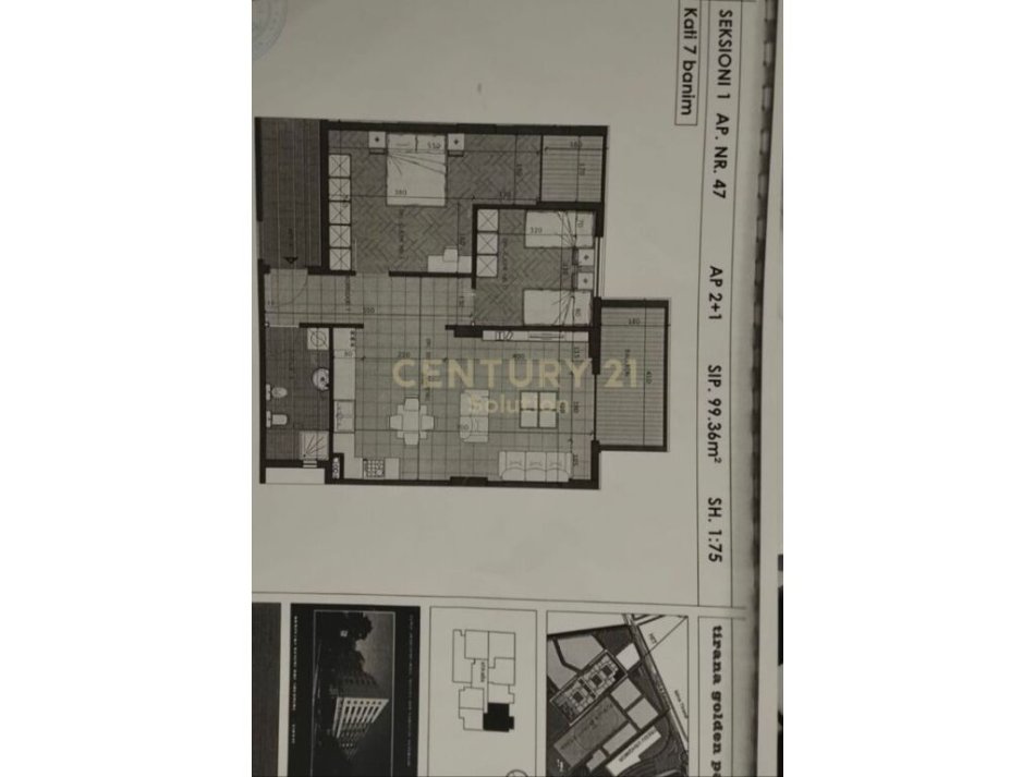 Tirane, shitet apartament 2+1+Ballkon Kati 7, 99 m² 160.000 € (Golden Park)
