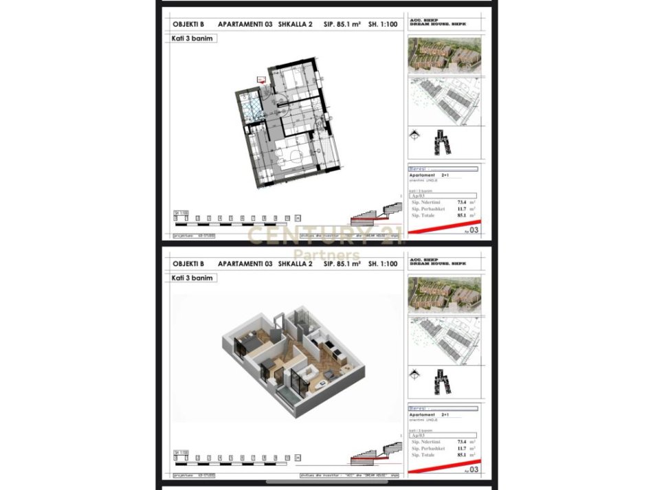Tirane, shes apartament 2+1 , 85 m² 161.700 € (Kopshti Botanik Zoologjik)
