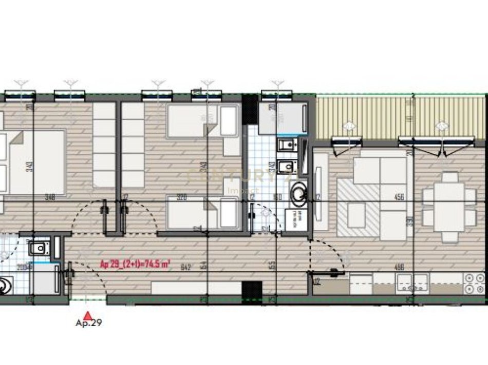 Tirane, shitet apartament 2+1 Kati 5, 88 m² 84.000 € (Univers City)