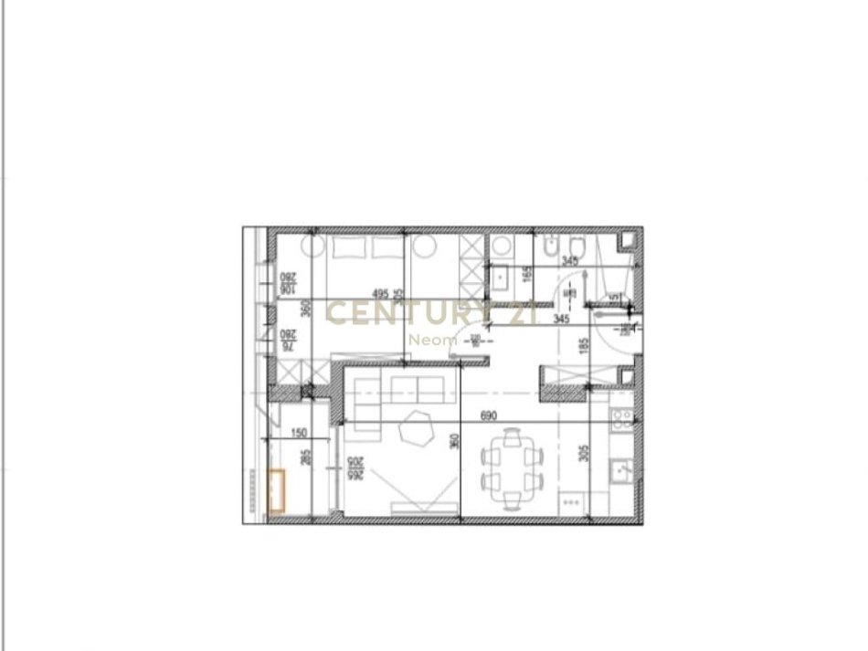 Tirane, shitet apartament 1+1 Kati 3, 77 m² 146.300 €