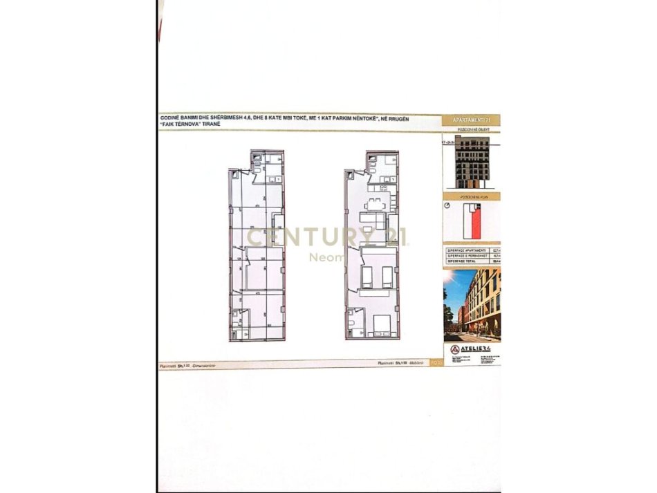 Tirane, shes apartament 2+1+2 , 99 m² 188.000 € (Shkolla e Kuqe)