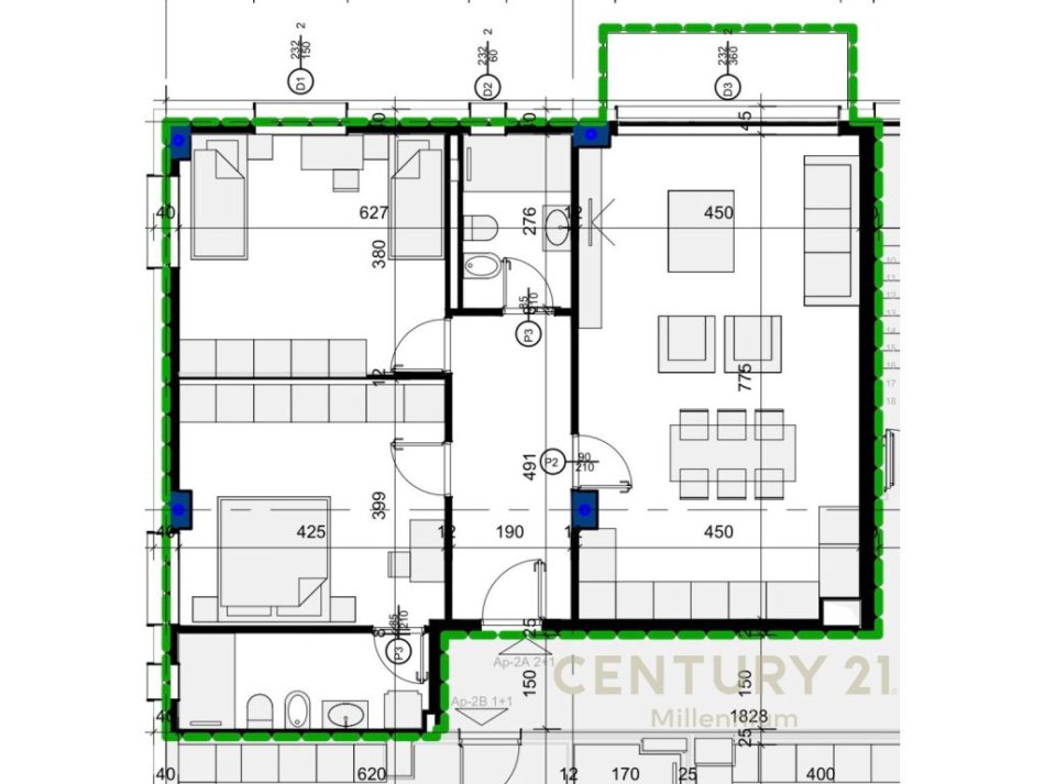 Tirane, shes apartament 2+1+2+Ballkon , 124 m² 229.390 € (Kopshti Botanik Zoologjik)