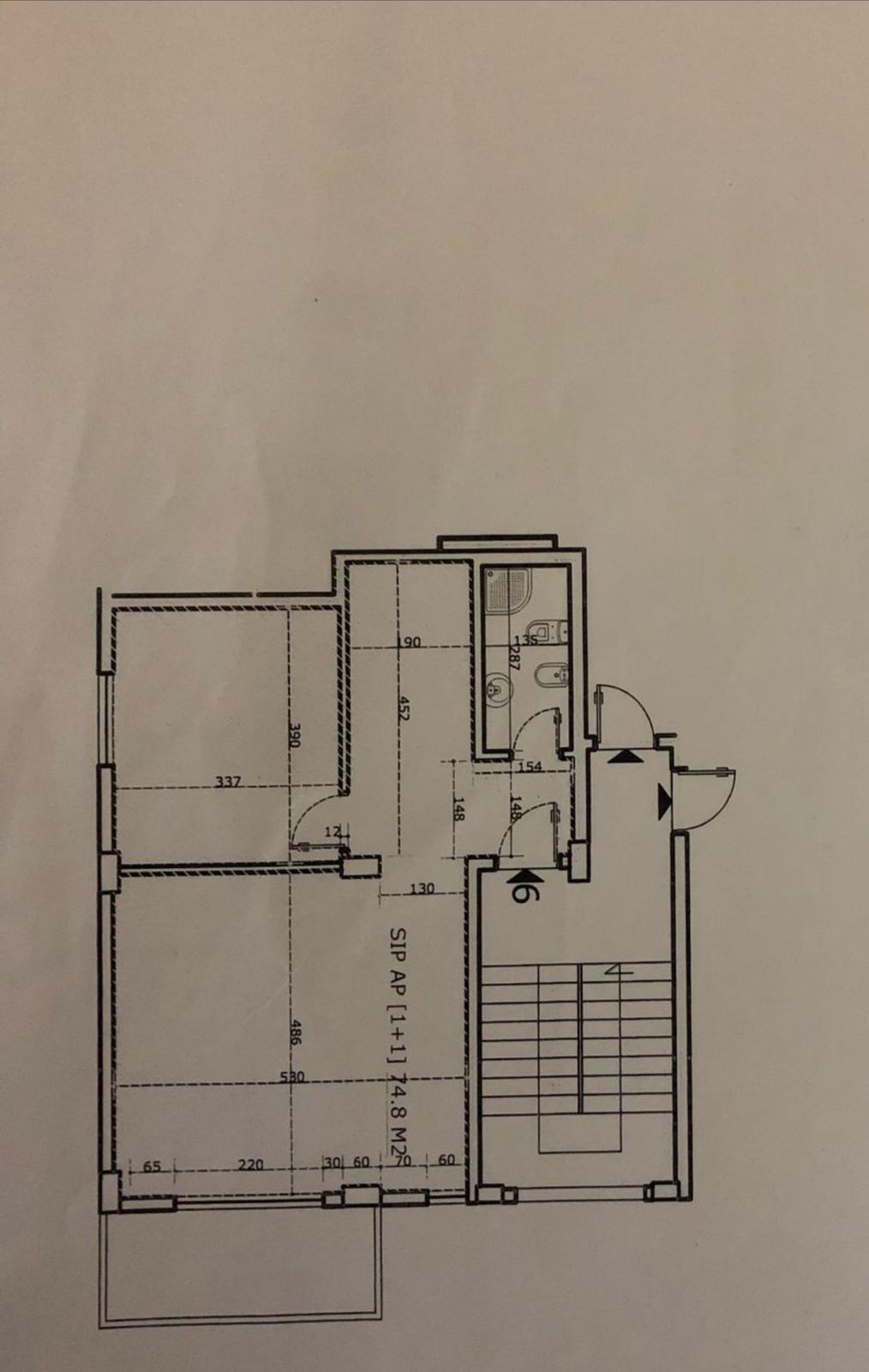 Shitet Apartament 1+1 (e mobiluar) Selite ,Kati i 2 (pallat i ri),siperfaqe neto 74.80m2 112,000 Euro