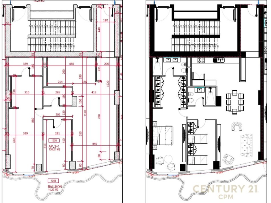 Tirane, shes apartament 2+1+Aneks+Ballkon Kati 13, 178 m² (Sheshi Skënderbej)