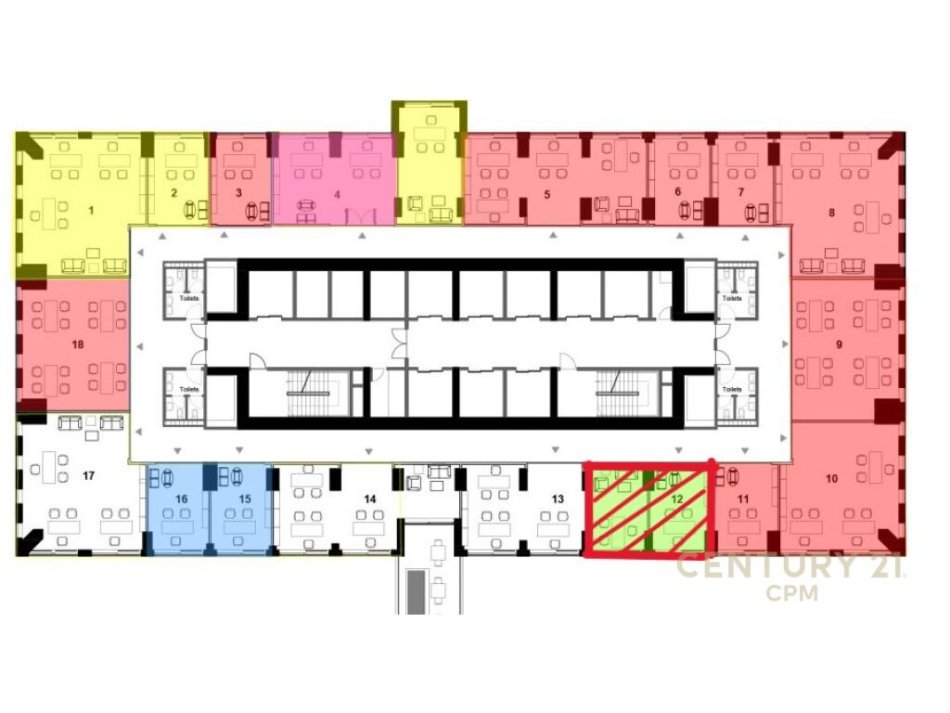 Tirane, jap me qera zyre , 80 m² 1.760 € (DOWNTOWN ONE, Rruga e Elbasanit)