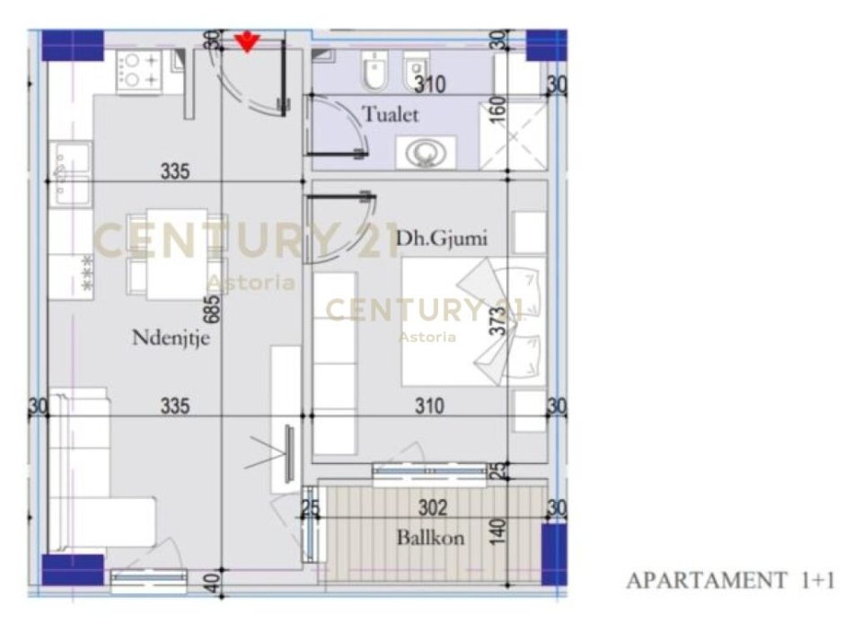 SHITET APARTAMENT 1+1 TE "TIRANA ENTRY" astoria99965