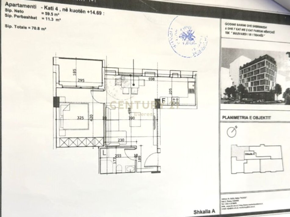 Tirane, shitet apartament 1+1 Kati 4, 71 m² 155.000 € (Bulevardi i Ri)