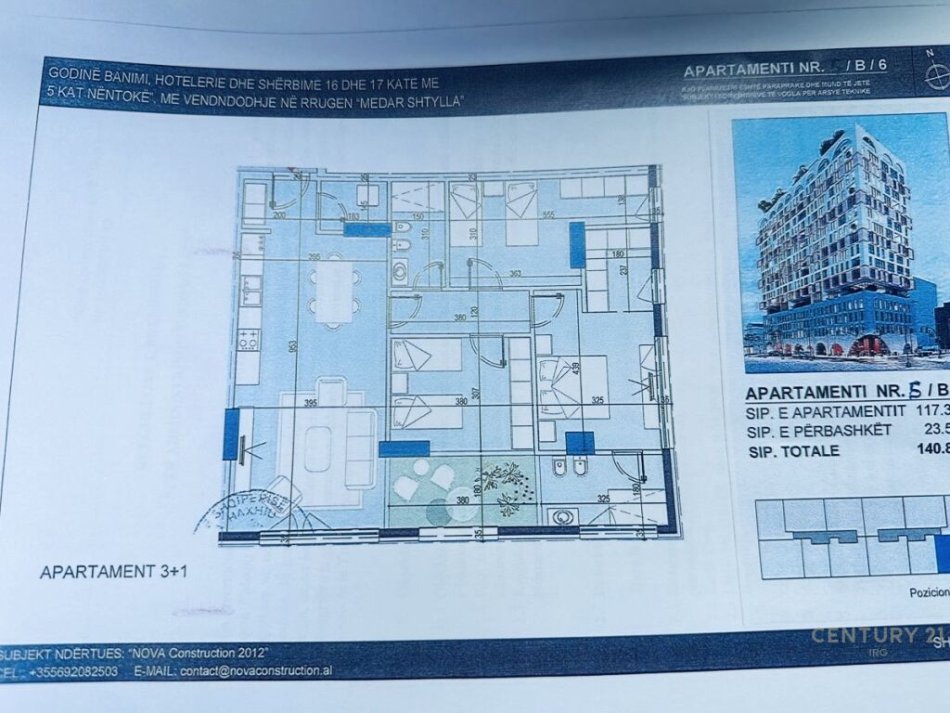 Tirane, shes apartament 3+1+2 , 141 m² 315.000 € (Komuna e Parisit)