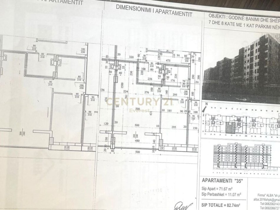 Tirane, shes apartament 1+1 Kati 4, 83 m² 136.000 € 