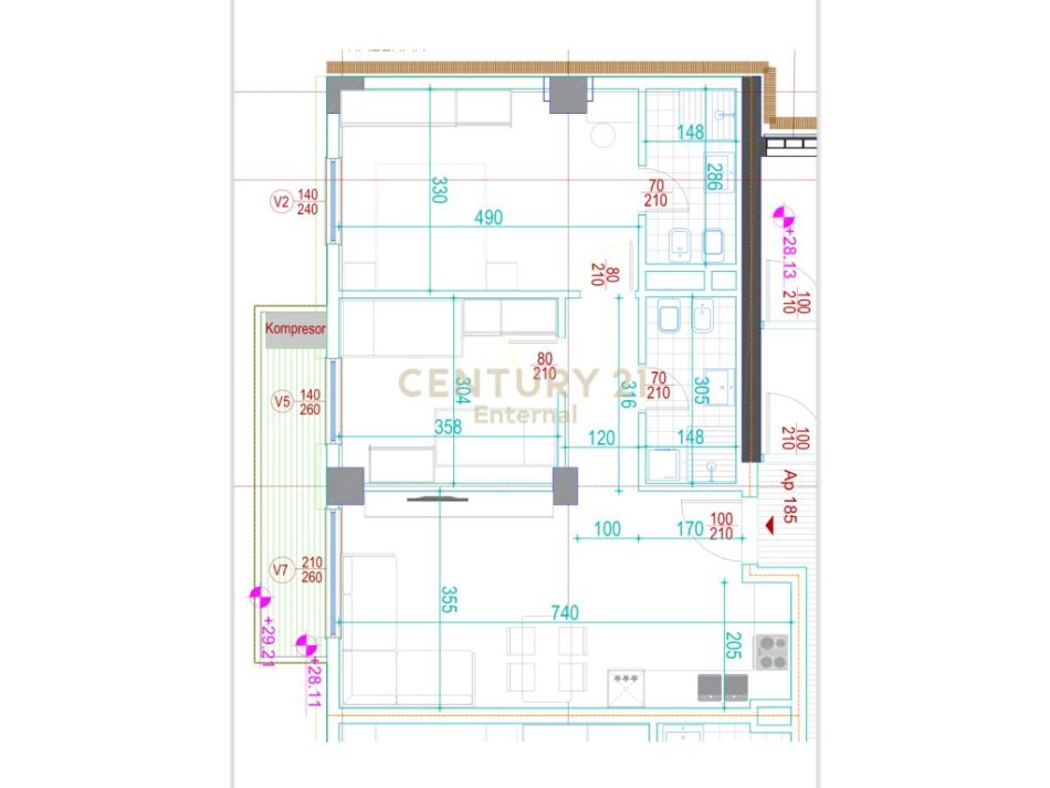 Tirane, shes apartament 2+1+2+ Post Parkimi , 95 m² 275.000 € (Komuna e Parisit)