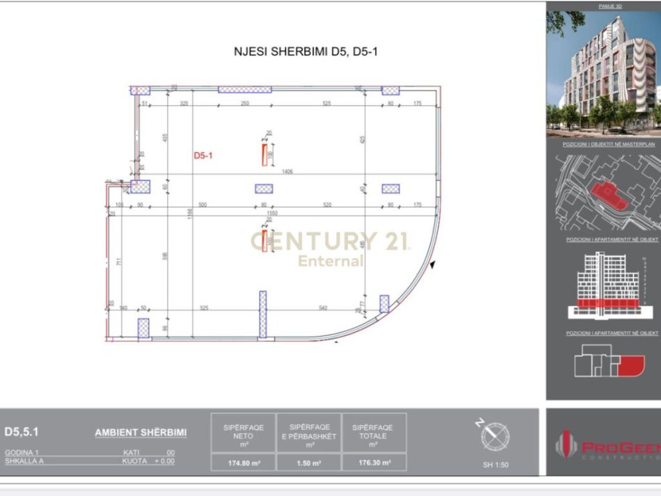 Tirane, shes ambjent biznesi Kati 0, 176 m² 740.460 € (Komuna e Parisit)