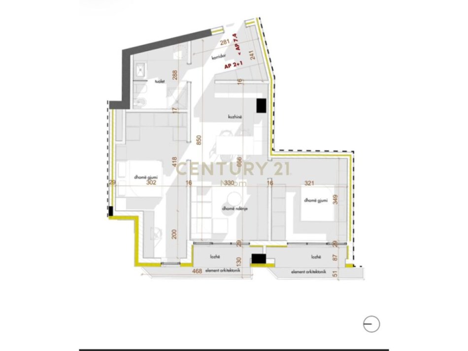 Tirane, shitet apartament 2+1 Kati 7, 98 m² 240.000 € (Shkolla kuqe)