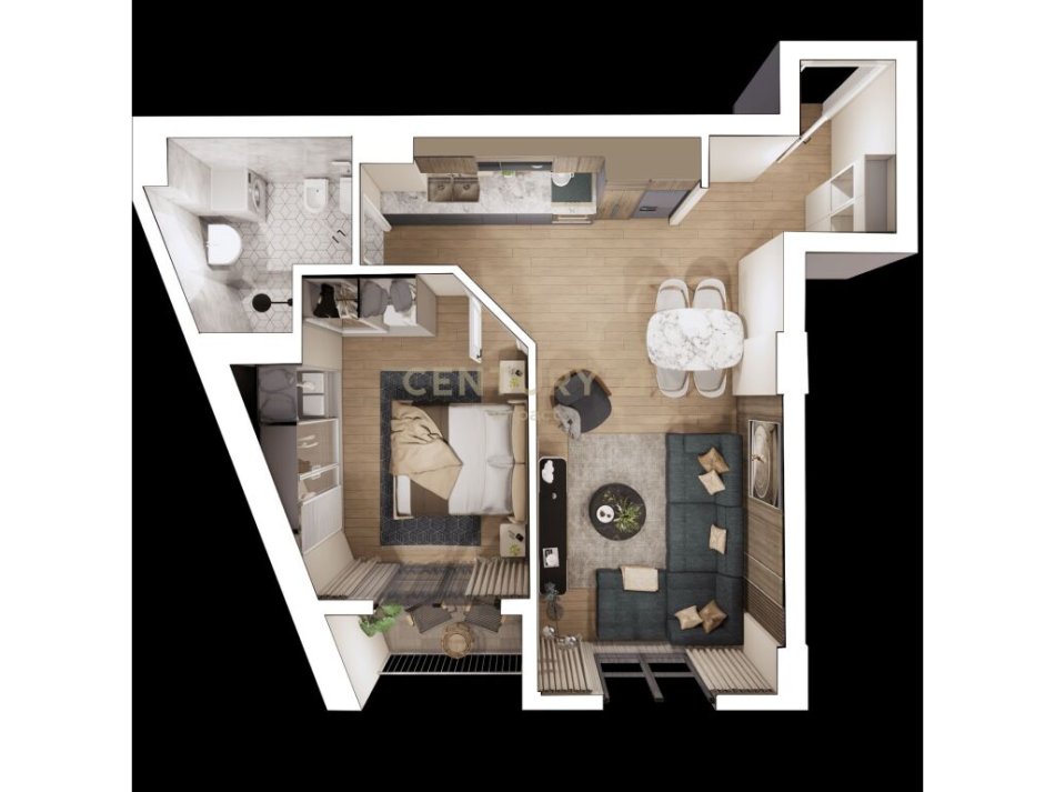 Tirane, shes apartament 1+1 Kati 4, 66 m² 110.000 € (Bulevardi i ri)