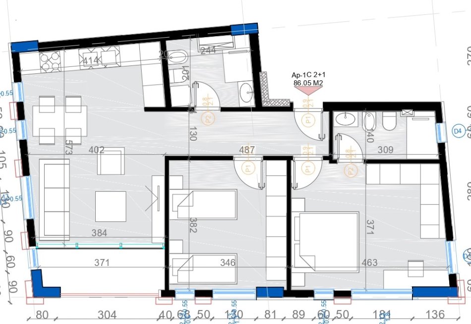 Shitet, Apartament 2+1, Bulevardi i Ri