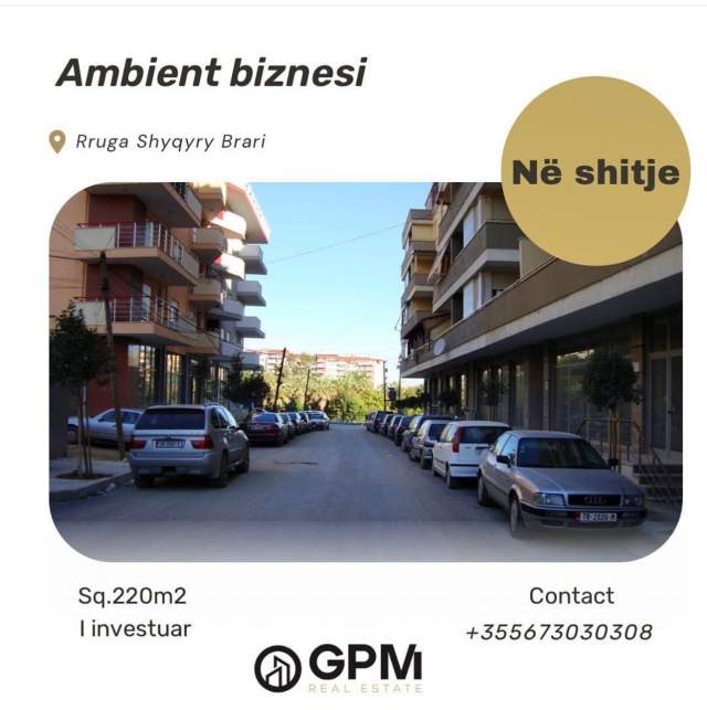 Tirane, shitet dyqan Kati 0, 220 m² 2.000 Euro/m2 ne Rrugen Shyqyri Bari .