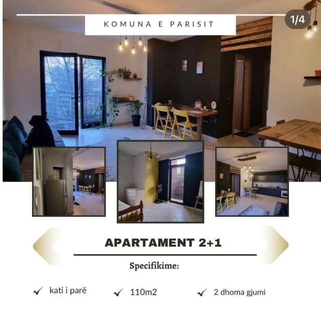 Tirane, jepet me qera apartament 2+1 Kati 1, 110 m² 450 Euro