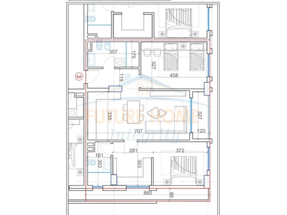 Tirane, shitet apartament 2+1+Aneks+Ballkon Kati 5, 103 m² 110.500 € (Paskuqan)