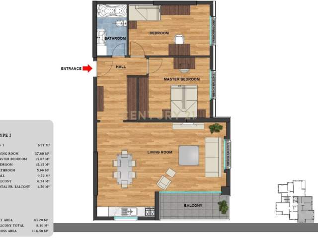 Tirane, shitet apartament 2+1+A+BLK Kati 3, 117 m² 210.000 Euro (Liqeni i Thate)