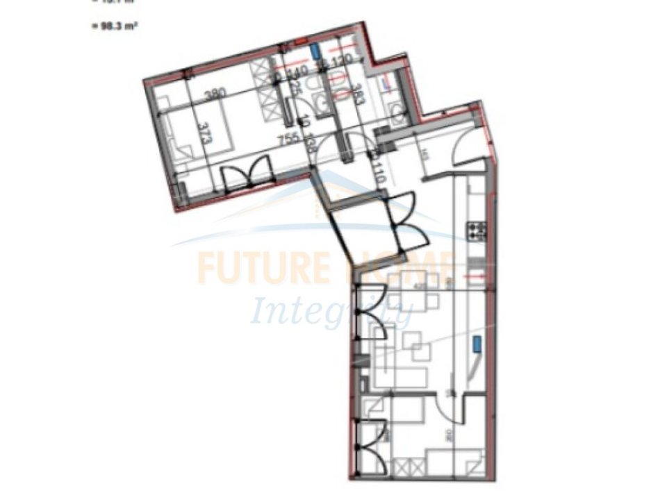 Tirane, shitet apartament 2+1 Kati 8, 98 m² 206.430 € (Bulevardi i Ri)