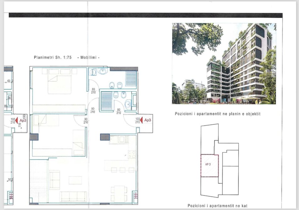 Shitet, Apartament 2+1, Rruga e Kavajës, Tiranë - 370000€ | 108 m²