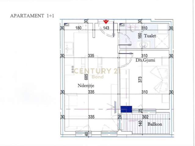 Tirane, shitet apartament 1+1+BLK Kati 1, 60 m² 65.500 Euro (Casa Italia)