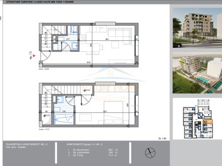 Durres, shitet apartament duplex 1+1 Kati 1, 61 m² 78.600 € (Golem, Durres, AREA42977)