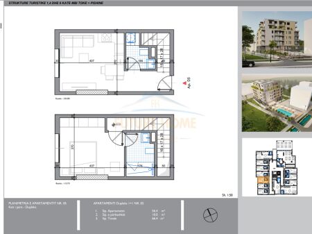 Durres, shitet apartament duplex 1+1 Kati 1, 56 m² 73.100 € (Golem, Durres, AREA42978)
