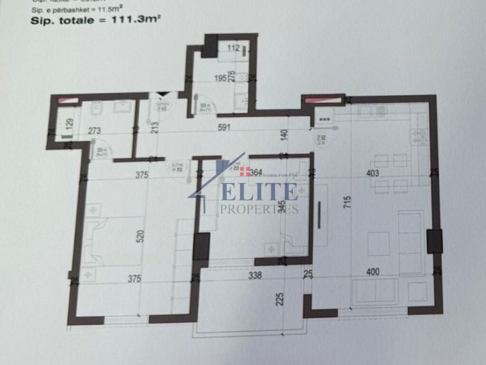 Tirane, shitet apartament 2+1+Ballkon Kati 5, 111 m² 94.604 € (Bulevardi Nene Tereza Kamez)