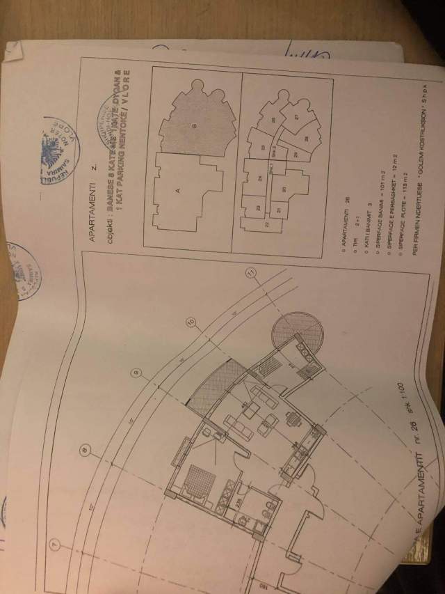 Vlore, shes apartament 2+1+BLK Kati 3, 113 m² 85.000 Euro (VLORE , QENDER)