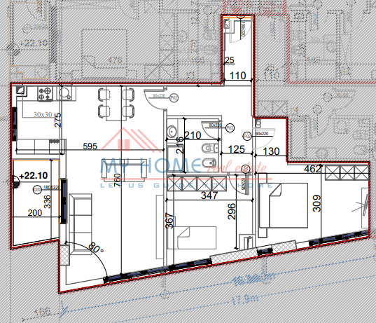 Apartament 2+1 ne Shitje te Rruga e Dibres Tirane