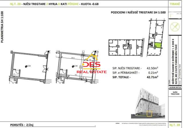 Tirane, shitet ambjent biznesi 42 m² 2.500 Euro/m2