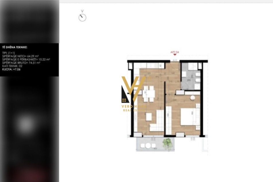 Tirane, shitet 1+1+Ballkon Kati 2, 74 m² 104.314 € (ISH-FUSHA E AVIACIONIT)
