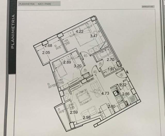 Tirane, shitet apartament 2+1 Kati 3, 90.600 Euro (Rruga e Thesarit)