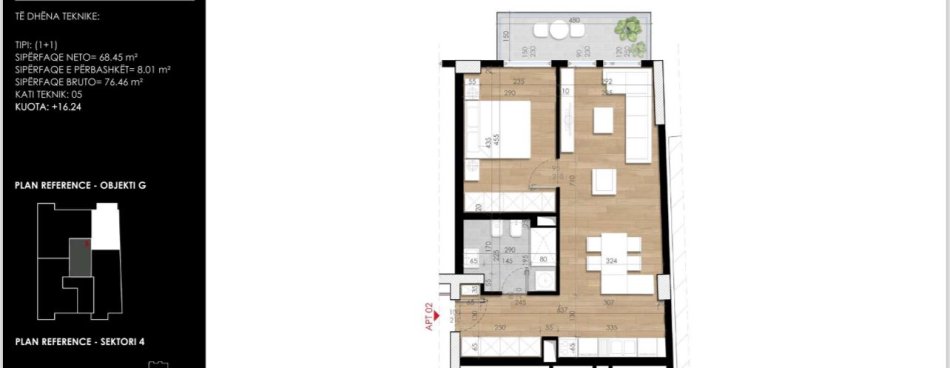 Shitet, Apartament 1+1 ,Garden Rezidence Turdiu